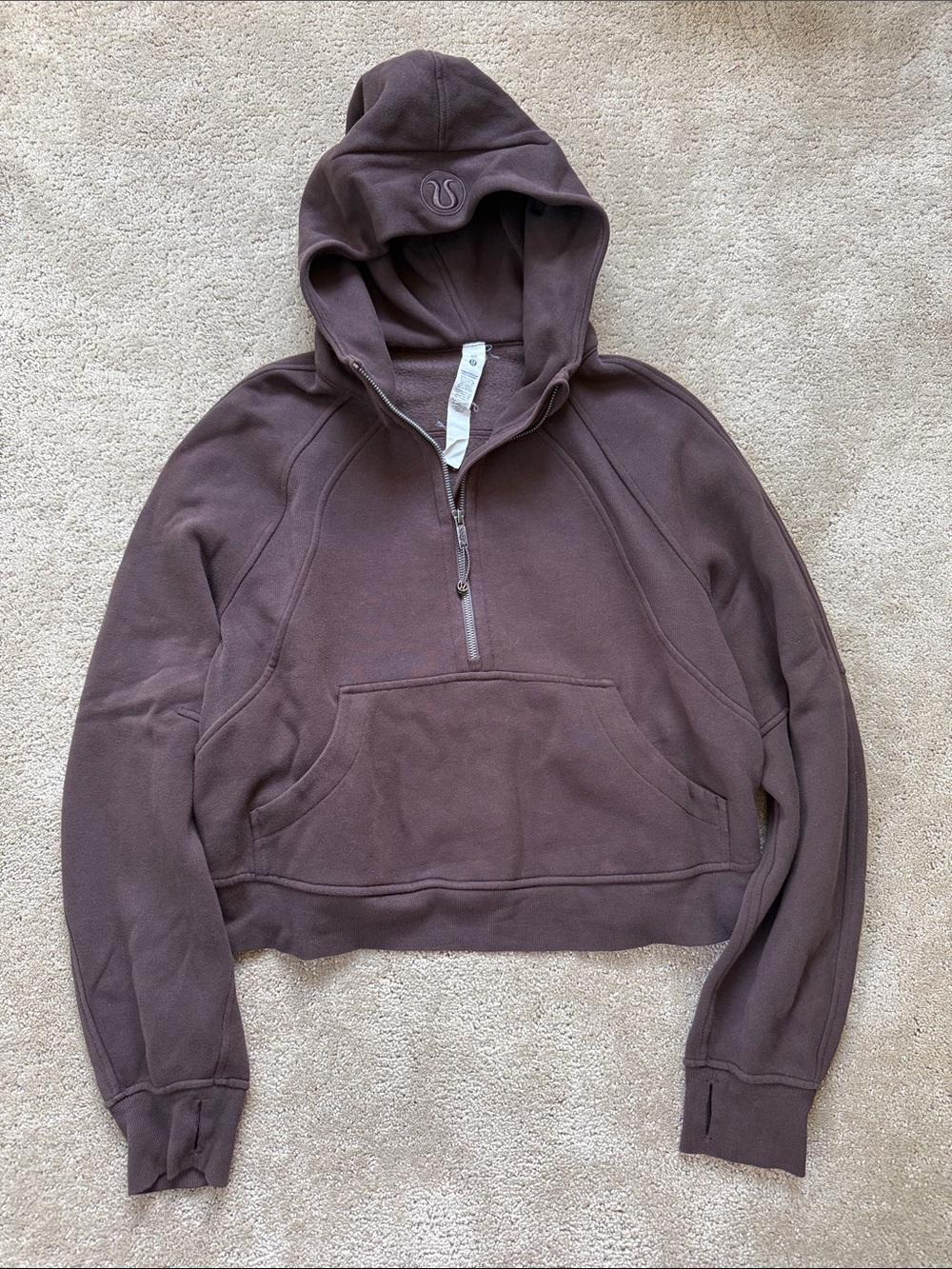 Lululemon Scuba Oversized 1/2 Zip Hoodie in Expresso